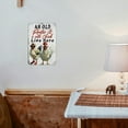 thumbnail image 3 of [Farmhouse Style] Vintage-Style Funny Chicken Metal Sign - 'An Old Rooster &amp; A Cute Chick Live Here' - 12x8 Inch Retro Farmhouse Wall Decor for Home, Kitchen, Bar, or Office, 3 of 8