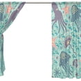 thumbnail image 3 of Coolnut Cute Sea Creatures Sheer Gauze Door Curtain Window Curtain Drapes for Living Room Kids Bedroom Window Treatment W55 x L78 In 2 Panels, 3 of 3
