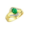 thumbnail image 4 of RYLOS Rings for Women 14K Yellow Gold Swirl Ring with 7X5MM Oval Gemstone &  Diamond Ring May Emerald Jewelry Size 10, 4 of 8