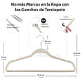 thumbnail image 2 of MAGMALIFE 50 Ganchos para Ropa de Terciopelo, Gancho Plateado Giratorio de 360 Grados, Adecuado para Todo Tipo de Ropa, Antideslizante (Beige), 2 of 7