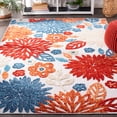 thumbnail image 4 of SAFAVIEH Cabana Siomha Floral Indoor/Outdoor Area Rug, Creme/Red, 4' x 6', 4 of 17