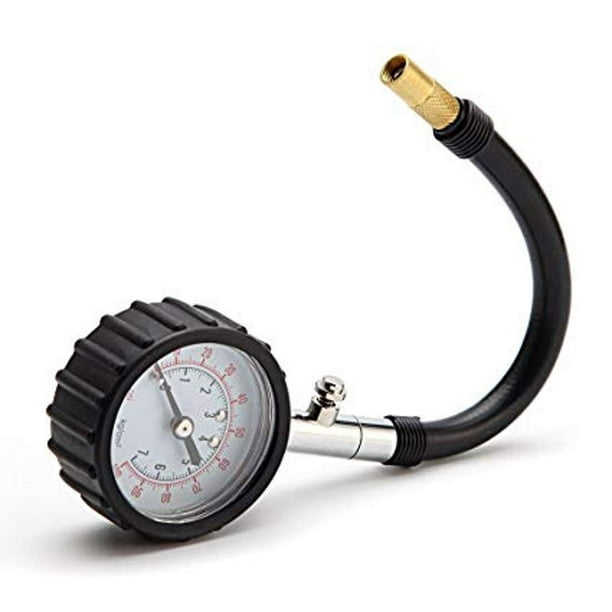 Heavy Duty Tire Press Pressure Gauge Accurate Monitor Reading Large 2 Display Dial Best For Cars Motorcycle Suv Atv S With Rubber Hose And Quick Connect Plug 100 Psi No Batteries Required