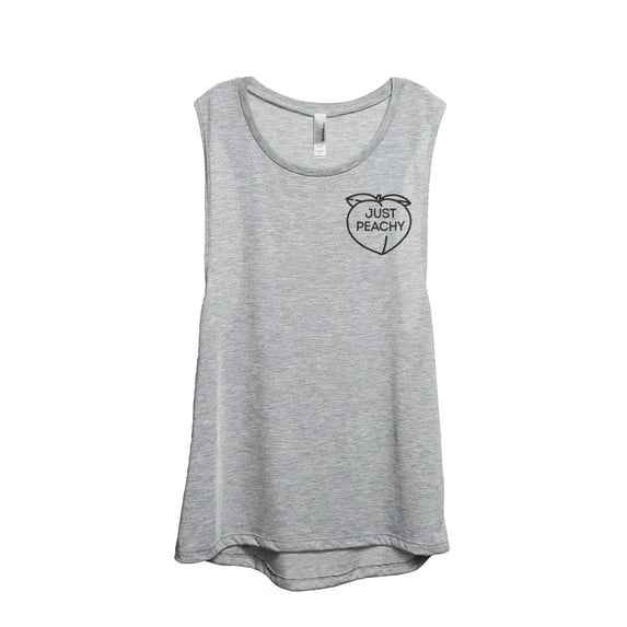 Just Peachy Women's Fashion Sleeveless Muscle Tank Top Tee Sport Grey Small