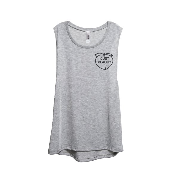 Just Peachy Women's Fashion Sleeveless Muscle Tank Top Tee Sport Grey Small