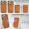 thumbnail image 3 of Designed for iPhone 16e Case, PU Leather + TPU Material, Detachable Magnetic Card Holder, Ultra Slim Lightweight Business Wallet Cover, Drop Protective Shockproof Classic Design, Brown, 3 of 10