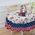 thumbnail image 2 of 4th of July Tablecloth Oval 52x70 Inch, Patriotic Fourth of July Oval Tablecloth, Oval 4th of July Table Cloth for Party Dinner Decor, 2 of 6
