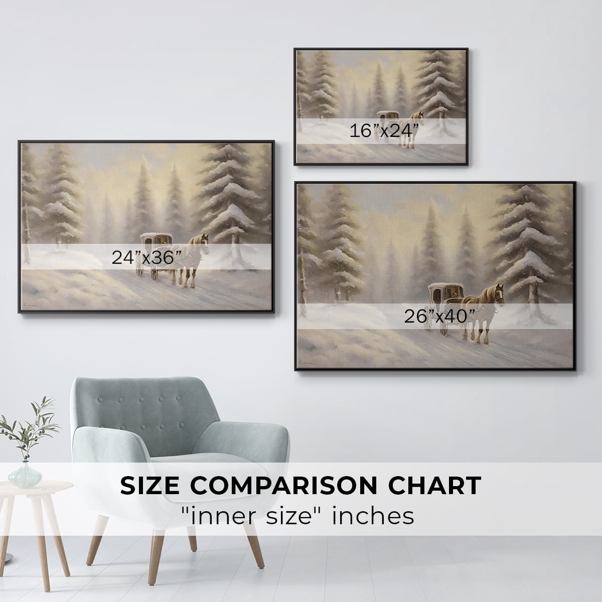 Vintage Landscape-CLXXI By Wexford Home Framed in Black Wood Gallery Wrapped Canvas 27 in. x 41 in.