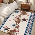 thumbnail image 4 of 3'x5' Rug for Living Room Bedroom, Independence Day Washable Area Rugs Non-Slip Carpet Mats, Red Blue Stars Stripes Flag Wood Plaid Indoor Low Pile Area Rug Runner for Kitchen, Mudroom, 4 of 8