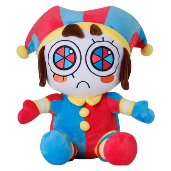 Pomni Plush Cute Jester Stuffed Plush Doll, Cartoon Clown Plushie Fluffy Soft Stuffed Animal Toy, Birthday Christmas Stocking Stuffer Gift for Boys Girls Collectors