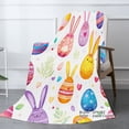 thumbnail image 2 of Spxubz Easter Bunny And Egg Pattern Flannel Throw Blanket For Gift Home Sofa Bed Decoration 50x40 inch, 2 of 5