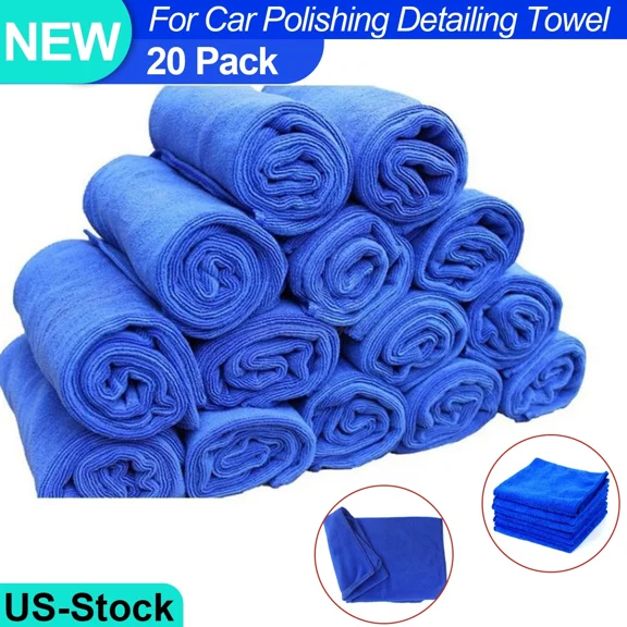 20 Pack Microfiber Cleaning Cloth No-Scratch Rag Car Polishing Detailing Towel