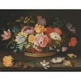 thumbnail image 3 of Balthasar van der Ast 24x19 Black Modern Framed Museum Art Print Titled - Flowers in a Wicker Basket on a Table (1625), 3 of 5
