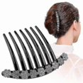 thumbnail image 4 of Floral Rhinestone Hair Combs and Pins for Women, 6-Piece Bridal Headpiece Set, 4 of 5