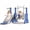 Blue Gray, variant on DKMOCO 4-in-1 Toddler Slide and Swing Set, Indoor Outdoor Kids Playground with Basketball Hoop, Climber Activity Playset for Toddlers Ages 1-2, Pink Gray