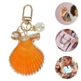 thumbnail image 3 of Unique Bargains Fashion Pearl Leopard Print Shell Style 1 Handbag Charm Orange 1 Pc, 3 of 5