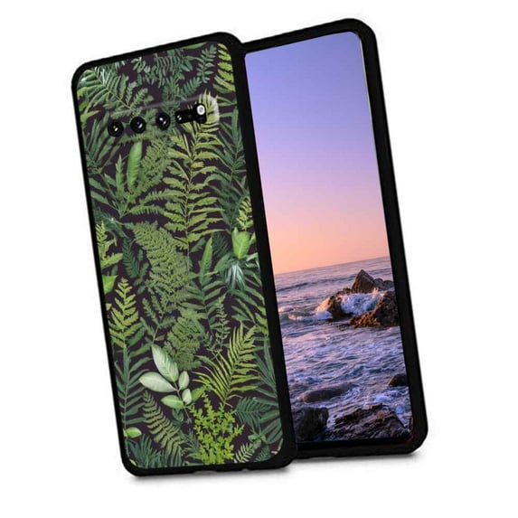 Compatible with Samsung Galaxy S10 Phone Case, Green-Botanical-ferns-foliage-forest-nature-2 Case Silicone Protective for Teen Girl Boy Case for Samsung Galaxy S10