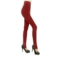 thumbnail image 2 of BKQCNKM Leggings For Women Womens Tights Warm Silken Mist Seamless Solid Color Thickened Fleece Lined Thermal Pantyhose Leggings Pants Fleece Lined Leggings Women Women'S Pants Wine One Size, 2 of 6