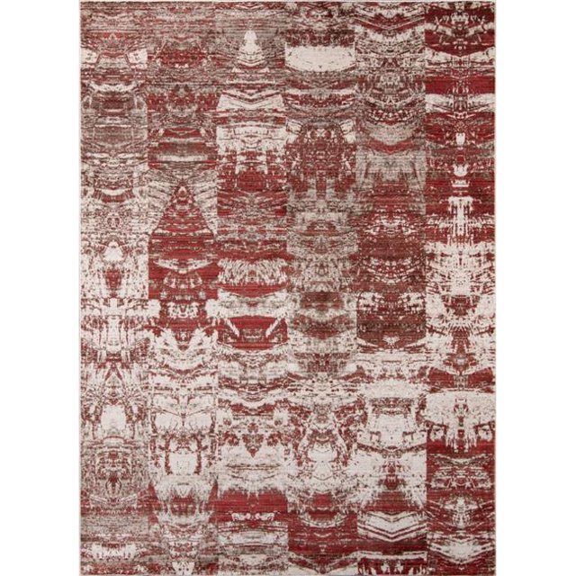 Momeni RUSTIRR-01RED2030 Contemporary & Modern Rustic Romance Turkish Machine Made Area Rug, Red - 2 x 3 ft.