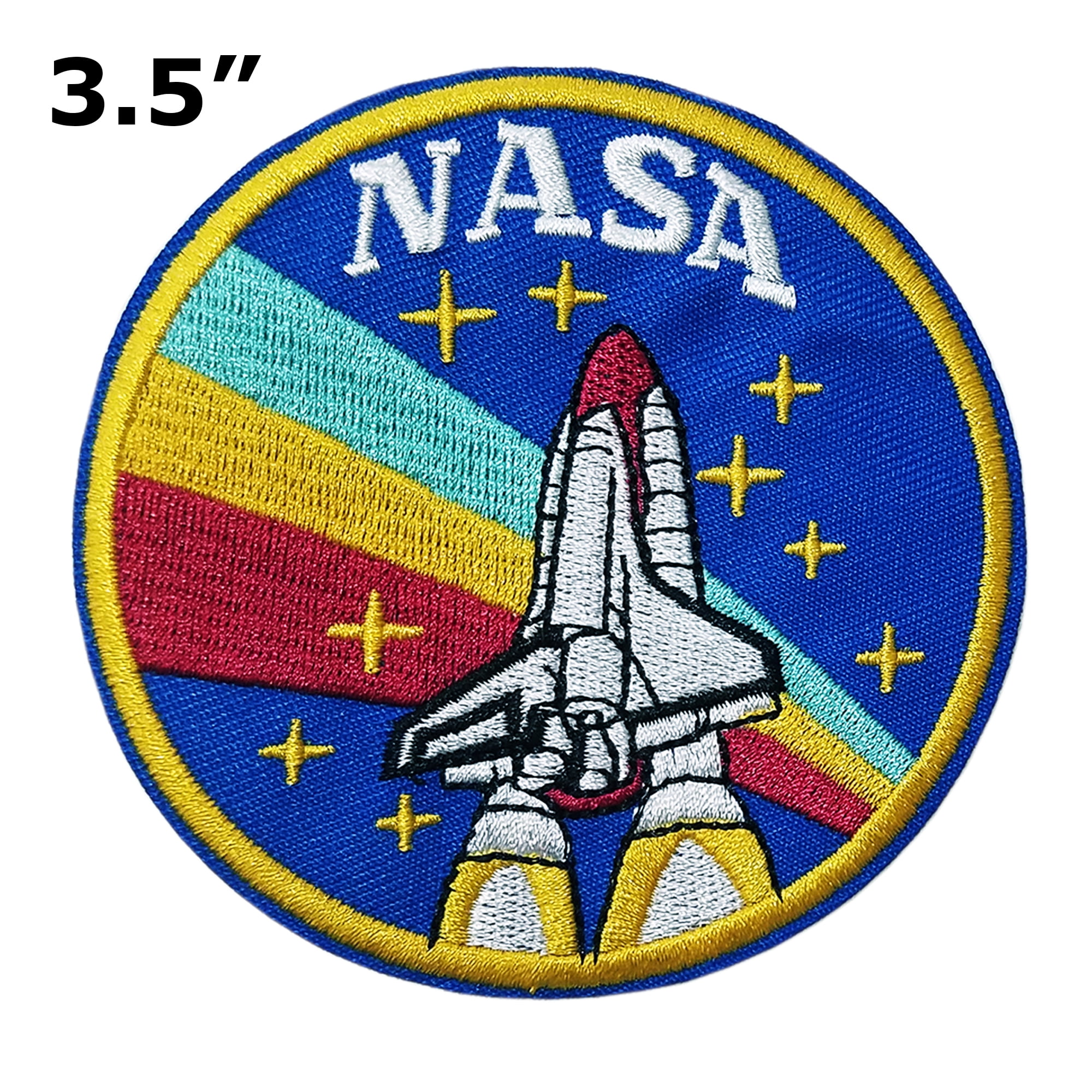 NASA Space Agency White on Red Iron On Sew on Embroidered Patch #360  