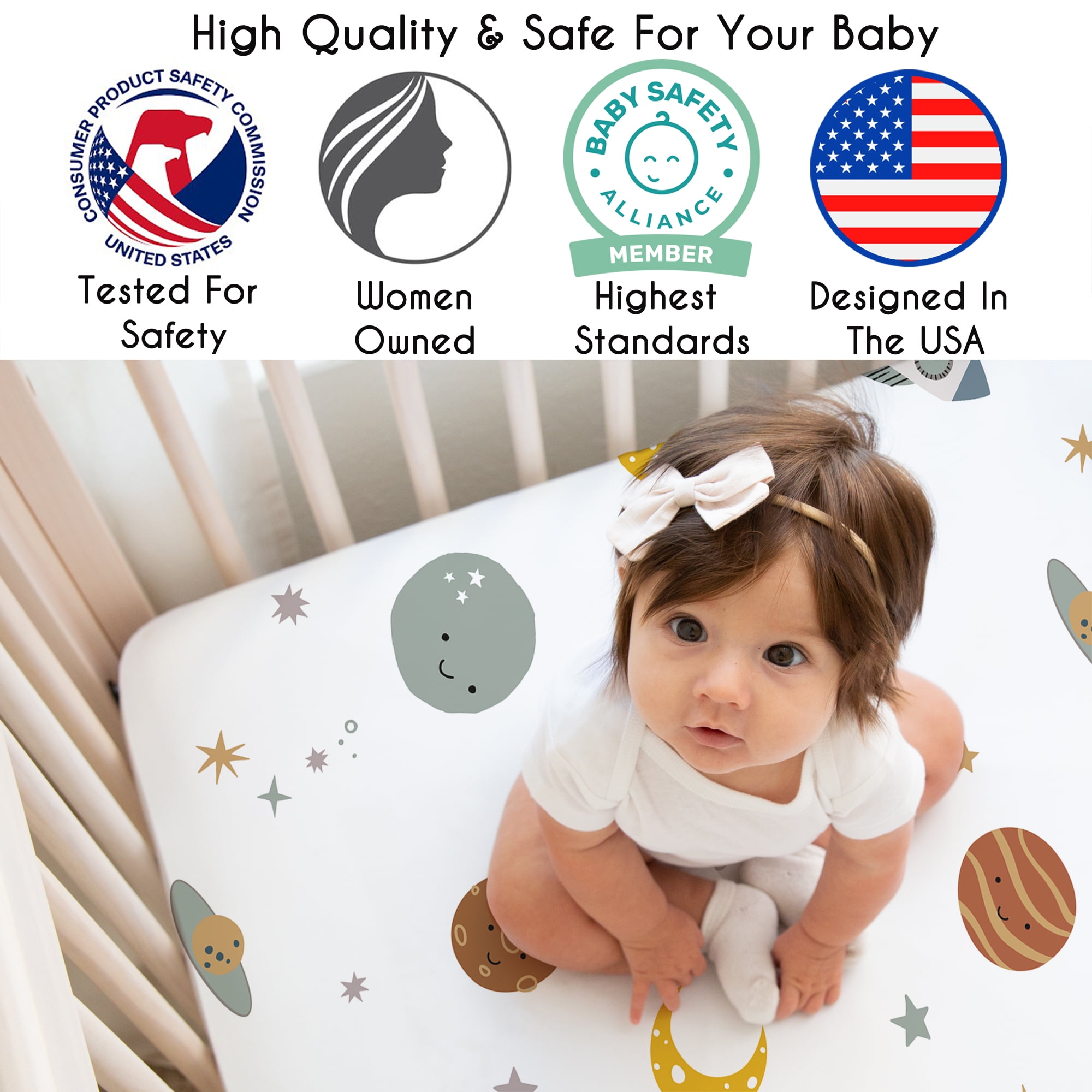 Sweet Jojo Designs Space Galaxy Boy Fitted Crib Sheet