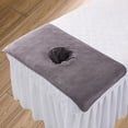 thumbnail image 4 of serony Ensemble de 2 Pcs Lit de Massage Gris Foncé en Peluche, Ensemble de Draps 2 Pcs Housse de Canapé de Spa Douce Beauté Housse de Table de Massage 2 Pcs, 4 of 6