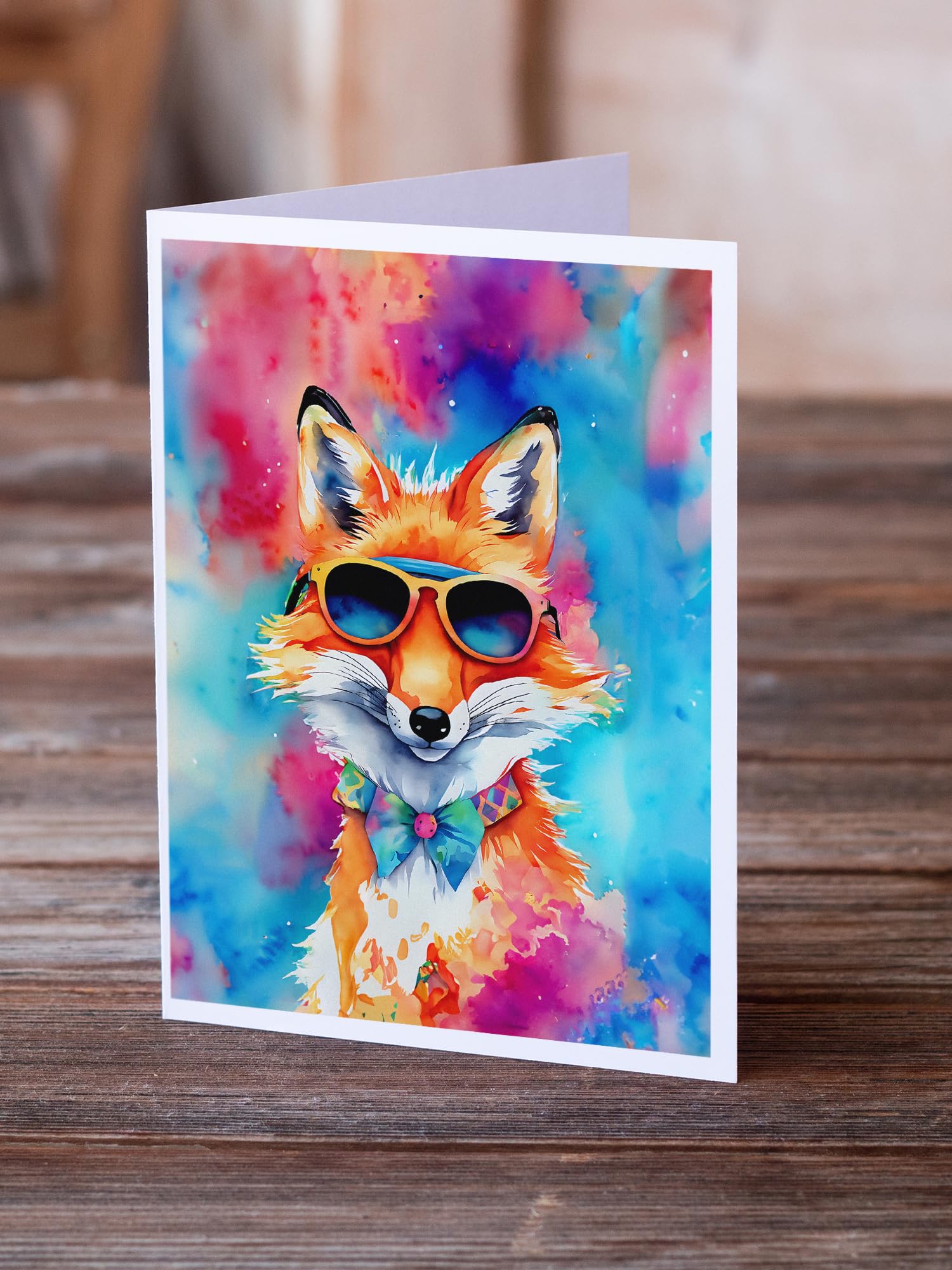 Hippie Animal Fox Greeting Cards Pack of 8 7 in x 5 in