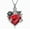 Silver-Red, variant on Rose Flower Urn Cremation Jewelry for Ashes Urn Necklace with Heart Ashes Pendant Necklaces for Women Men Memorial Gift for Women