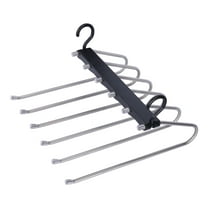 Unique Bargains Space Saving Non Slip Metal Pants Hangers 2 Pcs Black