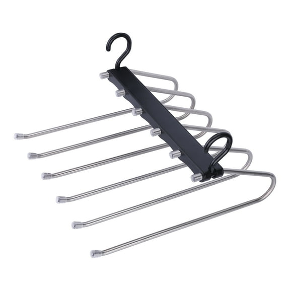 Unique Bargains Space Saving Non Slip Metal Pants Hangers 2 Pcs Black