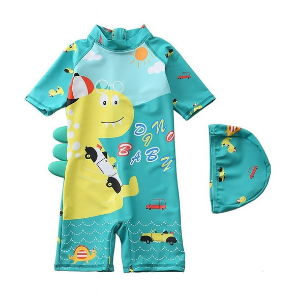 Kids Baby Swimwear Suit Clothes 2Pcs Cap Bodysuit Toddler Swimming Bathing Wetsuit Clothes Swimsuit for Children Boys A18