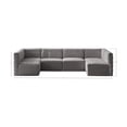 thumbnail image 3 of Meridian Furniture Quincy Grey Velvet Modular Sectional, 3 of 14
