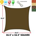 thumbnail image 2 of Modern Home Sail Shade Square  - 16.5' x 16.5' UV Sun Blocking Canopy (Brown), 2 of 4