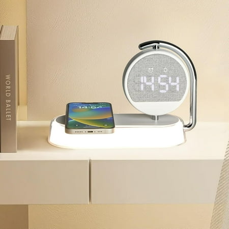 WOWMTN KB3Z Smart Alarm Clock with Fast Wireless Charging & Adjustable Night Light