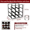 thumbnail image 3 of 9-Bottle Metal Wine Rack, Freestanding Holder Organizer for Red and White Wine, Kitchen Countertop, Pantry, No Assembly Required, Black, 3 of 8