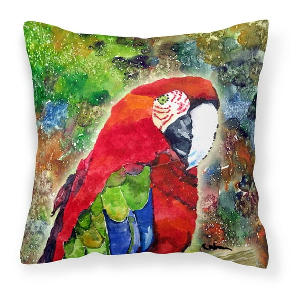 Caroline's Treasures 8606PW1414 Parrot Fabric Decorative Pillow, 14HX14W, multicolor