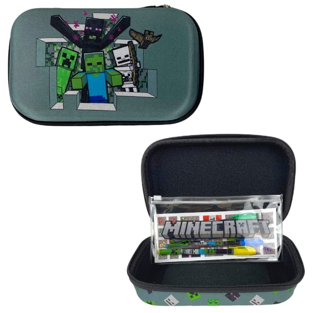 Set de estuches para lápices con diseños innovadores de Minecraft con pegatinas para niños