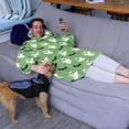 thumbnail image 3 of Wearable Oversized Blanket,Green Ghost Bat Pattern Wearable Blanket Hoodie for Adults,Cozy Hooded Blankets with Super Pockets,Super Warm Fuzzy Pullover for Women & Men, 3 of 6