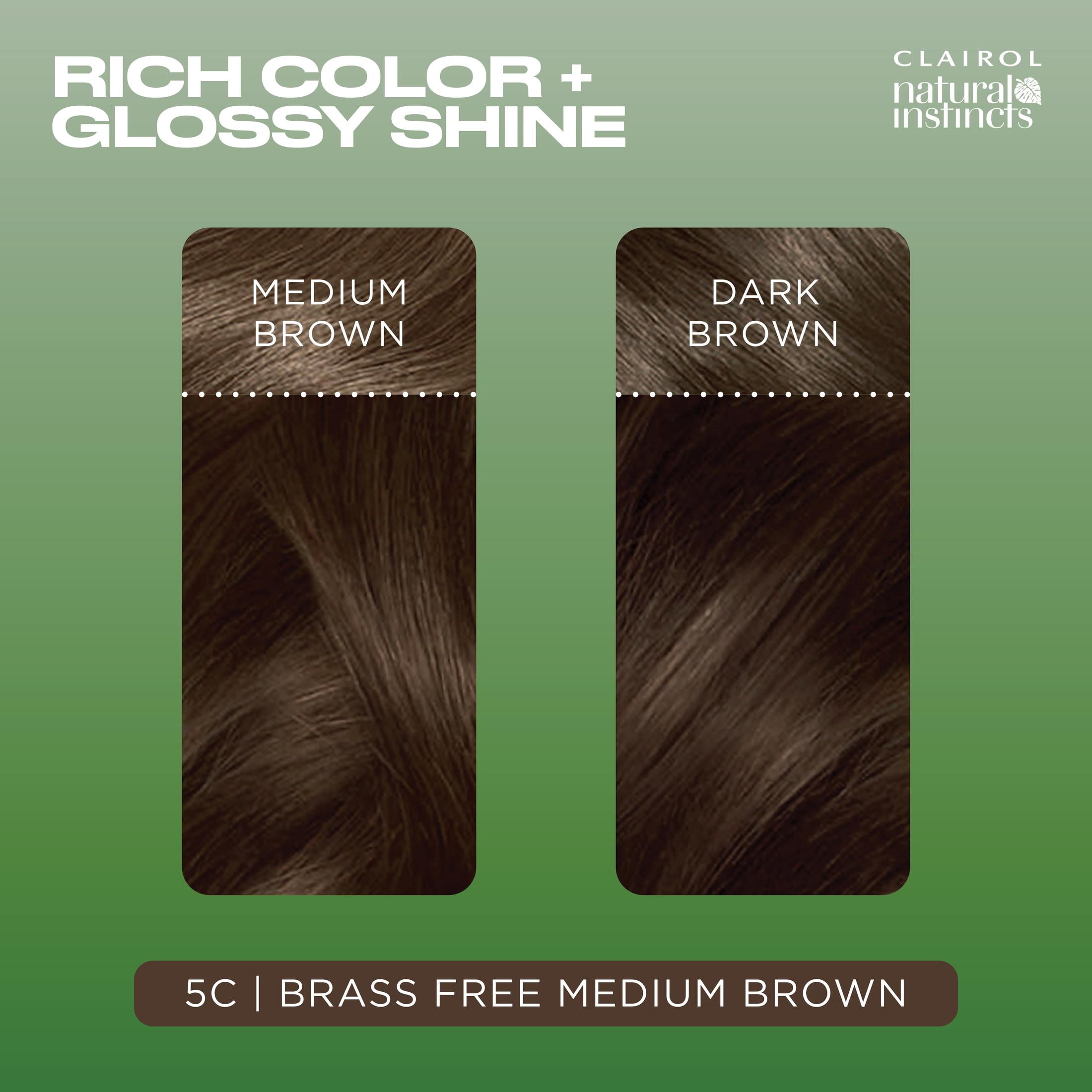 Clairol Natural Instincts Demi-Permanent Hair Color Creme, 5C Medium Brown, Hair Dye, 1 Application