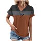 thumbnail image 1 of Tops de Algodón para Mujeres Cuello en V Moda Casual Manga Corta Primavera Verano Top para el Hogar Y Diario, 1 of 6