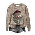 thumbnail image 4 of Lorytime Sweatshirts for Women Fall Christmas Santa Claus Shirt Crew Neck Long Sleeve Pullover Drop Shoulder Loose Tops, 4 of 5