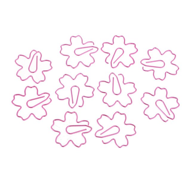10 Piezas De Clips De Papel De Sakura rico y , Clips Creativos, , Papelería De Oficina, , Hogar BLESIY Clips de papel de la oficina del metal