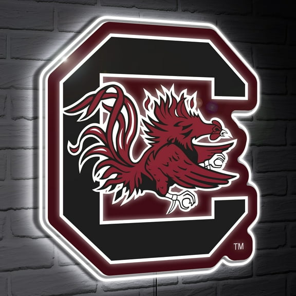 South Carolina Gamecocks LED Team Logo Shaped Lighted Wall Sign