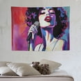 thumbnail image 4 of COMIO Grunge Tapestry, Jazz Singer Performing a Microphone on Old Background Illustration Print, Wide Wall Hanging for Bedroom Living Room Dorm, 40x30 Inch, Purple Red, 4 of 7