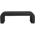 thumbnail image 3 of Meridian Furniture Niagara Black Boucle Fabric Bench, 3 of 8