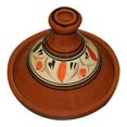 thumbnail image 2 of Moroccan Cooking Tagine, Handmade Safe Glazed Traditional, Medium Size, 10 inches, Brown, Round, Clay, 2 of 7