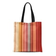 thumbnail image 1 of JSDART Sac Fourre-Tout en Toile Motif Rayé Beige Marron Rouge Vif et Gris Sac d'Épicerie Réutilisable Durable Coloré, 1 of 1