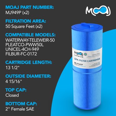 4CH-949 Spa Filter Replacement For Pleatco PWW50L, Filbur FC-0172, SD