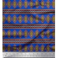 thumbnail image 1 of Soimoi Blue Velvet Fabric Aztec Geometric Printed Craft Fabric by the Yard 58 Inch Wide, 1 of 3