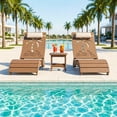 thumbnail image 6 of YIKEMA HDPE 3-Position In-Pool Outdoor Chaise Lounge - Set of 2, Teak, 6 of 9