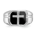 thumbnail image 4 of Solid 14k White Gold Men's Cross Ring Band with CZ Cubic Zirconia Size 9, 4 of 6